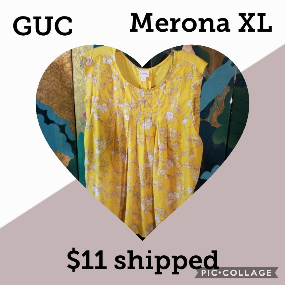 Merona sunny yellow sleeveless blouse